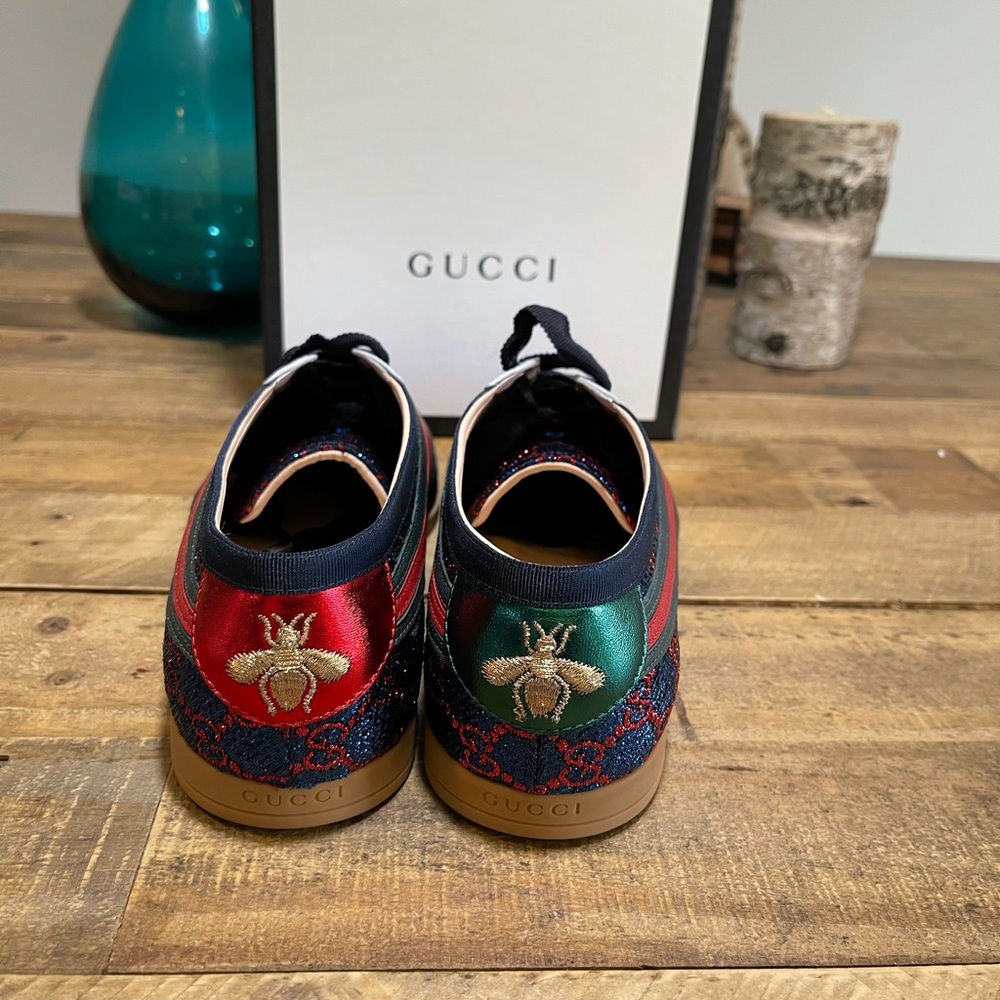 Gucci Falacer Lurex GG Sneakers w/Web - Picture 12 of 14